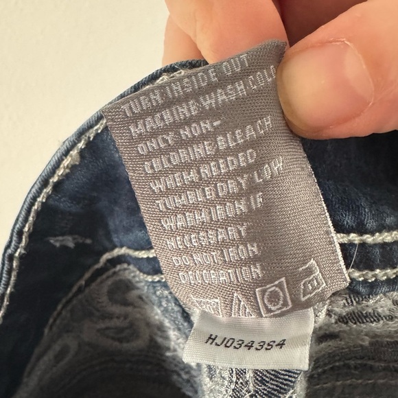 Denim Embroidered Bootcut Unique Paisley Sequin Flashy Sound Girl Size 9 Western - Picture 11 of 16